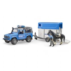 LAND ROVER, POLICIER À CHEVAL ET REMORQUE